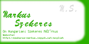 markus szekeres business card